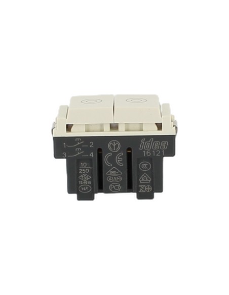 Vimar 16121.B Pulsador de Doble Cierre Blanco para Serie Idea